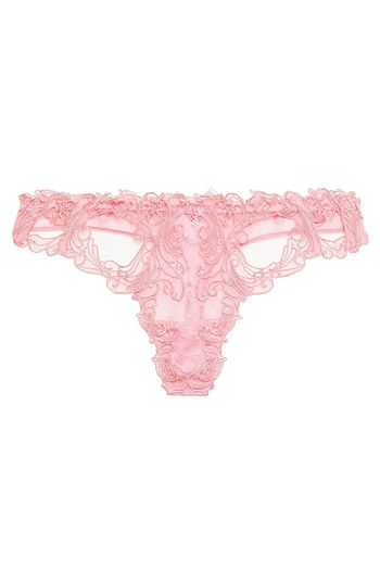 LISE CHARMEL Soir De Venise embroidered Leavers lace and tulle low-rise thong