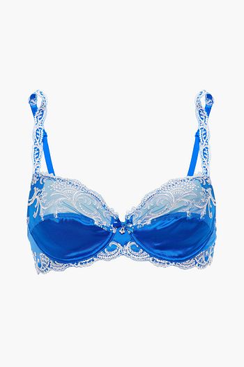 LISE CHARMEL Splendeur Soie embellished embroidered tulle and satin underwired bra