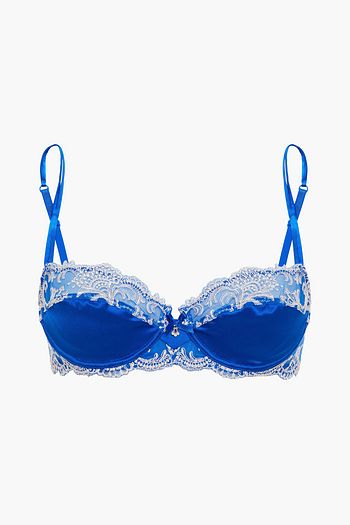 LISE CHARMEL Splendeur Soie embroidered tulle-trimmed satin balconette bra
