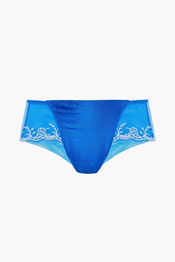 LISE CHARMEL Splendeur Soie embroidered tulle-paneled satin mid-rise briefs