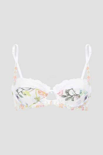 LISE CHARMEL Embellished floral-print mesh balconette bra