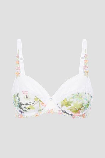 LISE CHARMEL Embellished floral-print mesh push-up bra