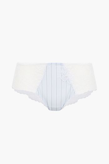 LISE CHARMEL Dandy lace-paneled striped tulle mid-rise briefs