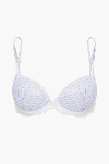 LISE CHARMEL Dandy guipure lace-trimmed striped tulle pushup bra