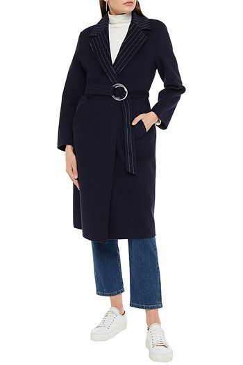 CLAUDIE PIERLOT Reversible belted wool-blend felt coat