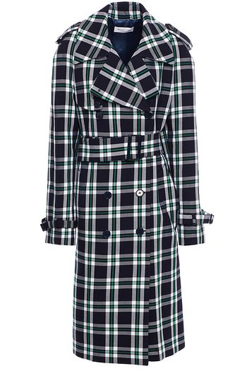 MICHAEL KORS COLLECTION Belted checked cotton-piqué trench coat