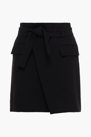 MAJE Wrap-effect twill mini skirt