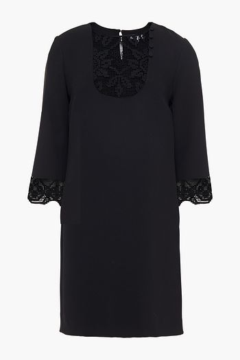 CLAUDIE PIERLOT Rizzie macramé-trimmed crepe mini dress
