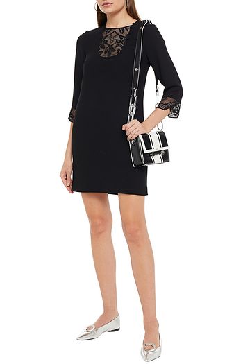 CLAUDIE PIERLOT Rizzie macramé-trimmed crepe mini dress