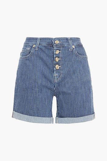 7 FOR ALL MANKIND Striped denim shorts