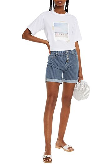 7 FOR ALL MANKIND Striped denim shorts
