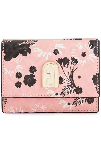 FURLA Floral-print textured-leather wallet