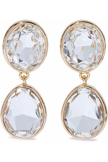 KENNETH JAY LANE Gold-tone crystal clip earrings