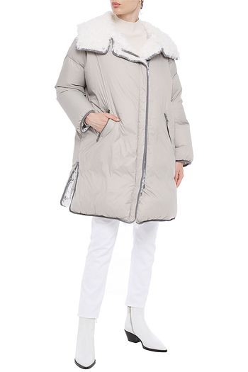 YVES SALOMON Shearling-trimmed shell hooded down coat