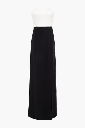 MIKAEL AGHAL Strapless two-tone satin-crepe gown