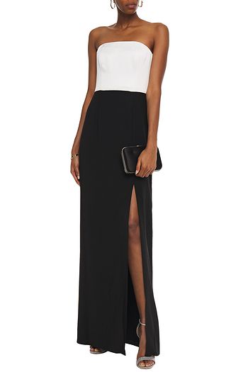 MIKAEL AGHAL Strapless two-tone satin-crepe gown