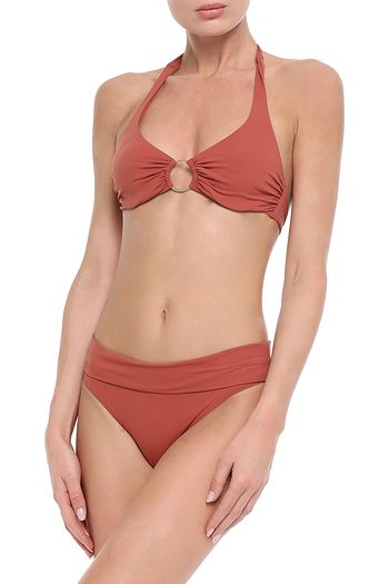 MELISSA ODABASH Brussels ring-embellished halterneck bikini top