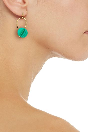 MARNI Gold-tone, resin and crystal earrings