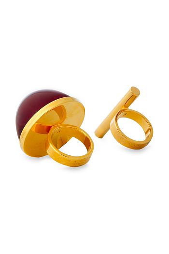 MARNI Set of two gold-tone resin rings