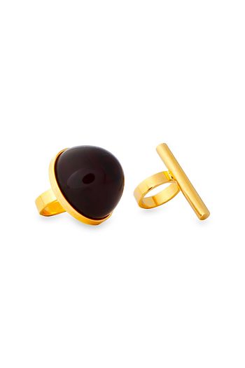 MARNI Set of two gold-tone resin rings