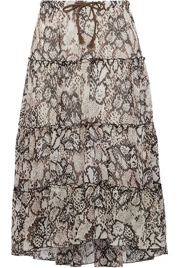 SEE BY CHLOÉ Snake-print plissé cotton and silk-blend gauze skirt