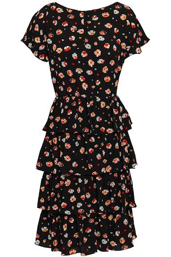 MIKAEL AGHAL Tiered floral-print crepe dress