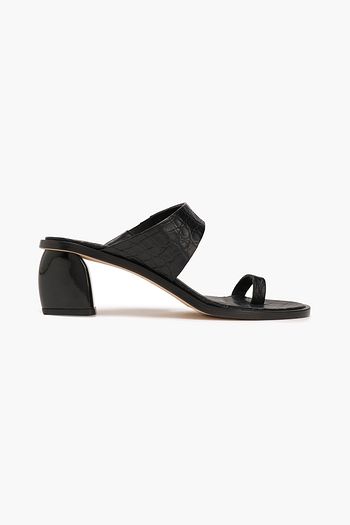 TIBI Olivia crocodile mules