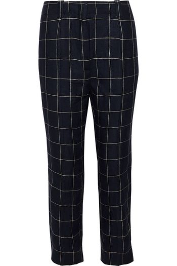 ACNE STUDIOS Marina cropped checked linen-twill pants