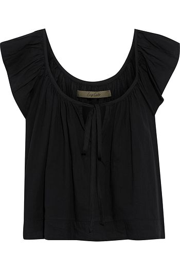 ENZA COSTA Cropped gathered cotton top