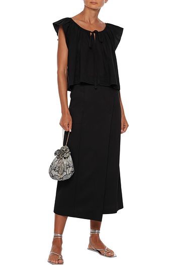 ENZA COSTA Cropped gathered cotton top