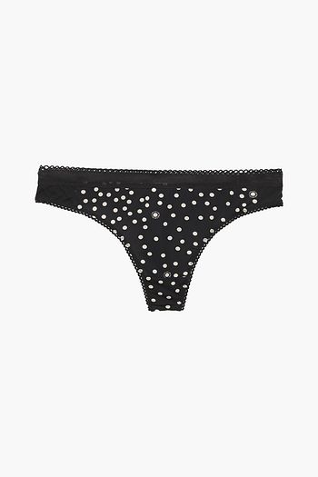 STELLA MCCARTNEY Melanie Winking halbhoher String aus Stretch-Jersey mit Polka-Dots