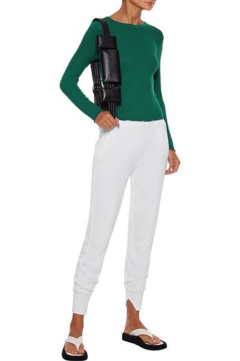 ENZA COSTA French cotton-blend terry track pants