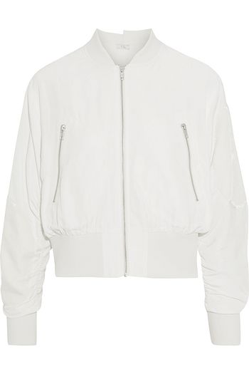 CLU Bomberjacke aus einer Cupro-Mischung mit Samtapplikationen
