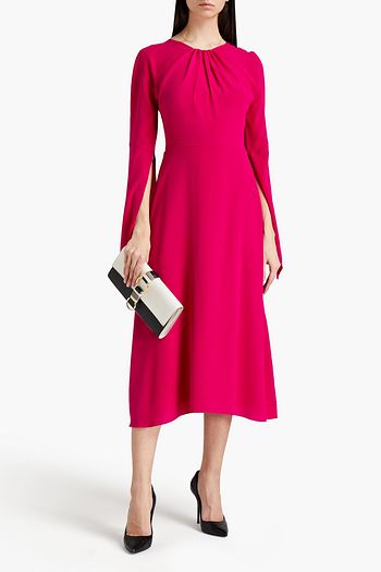 VICTORIA BECKHAM Cutout twisted silk crepe de chine midi dress