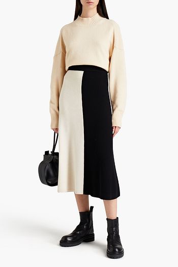 JOSEPH Two-tone wool midi skirt