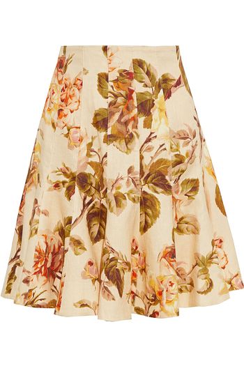 ZIMMERMANN Resistance Flip floral-print linen mini skirt