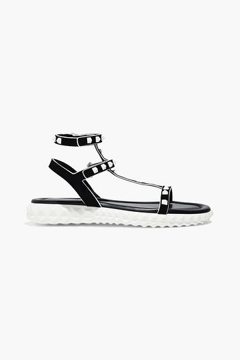 VALENTINO GARAVANI Rockstud Sandalen aus Veloursleder