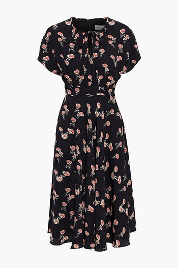 MIKAEL AGHAL Floral-print crepe de chine dress