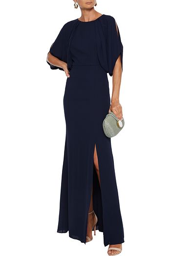 MIKAEL AGHAL Cutout draped crepe de chine gown