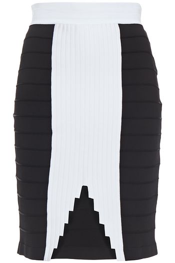 BALMAIN Zweifarbiger Minirock aus Bandage