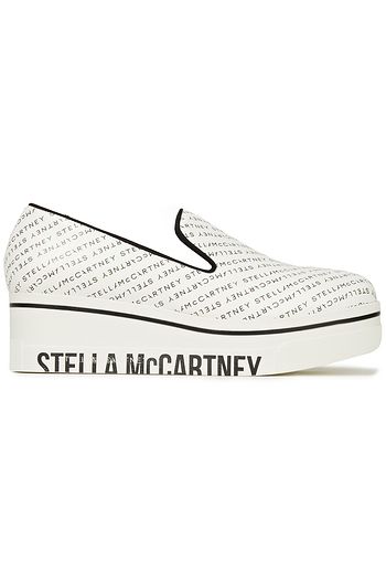 STELLA MCCARTNEY Binx Plateau-Slip-ons aus Kunstleder mit Logoprint
