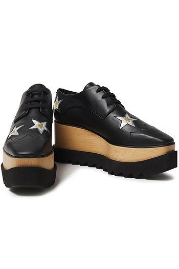 STELLA MCCARTNEY Elyse Plateau-Brogues aus lasergeschnittenem Kunstleder
