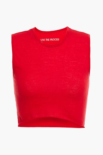 LIVE THE PROCESS Cropped cotton and cashmere-blend top