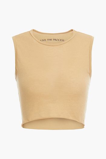 LIVE THE PROCESS Cropped stretch-Supplex top