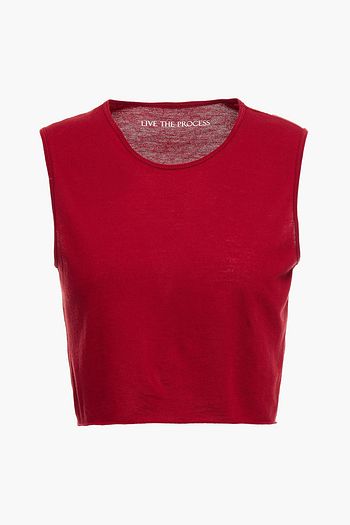 LIVE THE PROCESS Cropped cotton and cashmere-blend top
