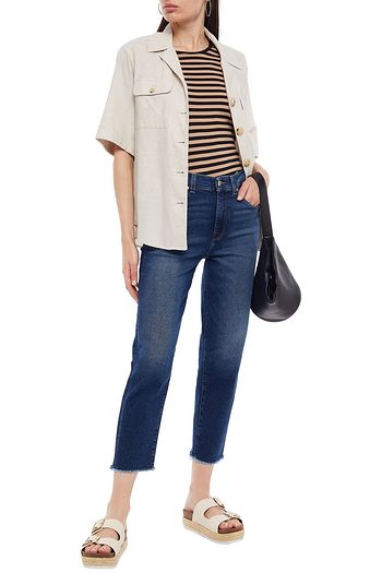 7 FOR ALL MANKIND Malia cropped high-rise straight-leg jeans