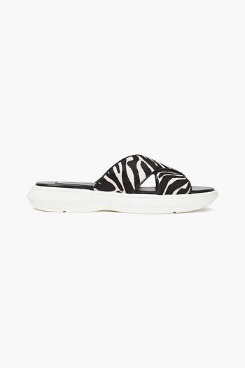 MICHAEL KORS COLLECTION Daphne zebra-print calf hair slides