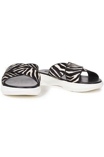 MICHAEL KORS COLLECTION Daphne zebra-print calf hair slides