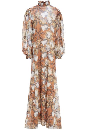 LEO LIN Barakiel printed crepon maxi dress
