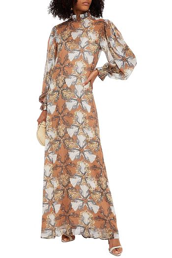 LEO LIN Barakiel printed crepon maxi dress